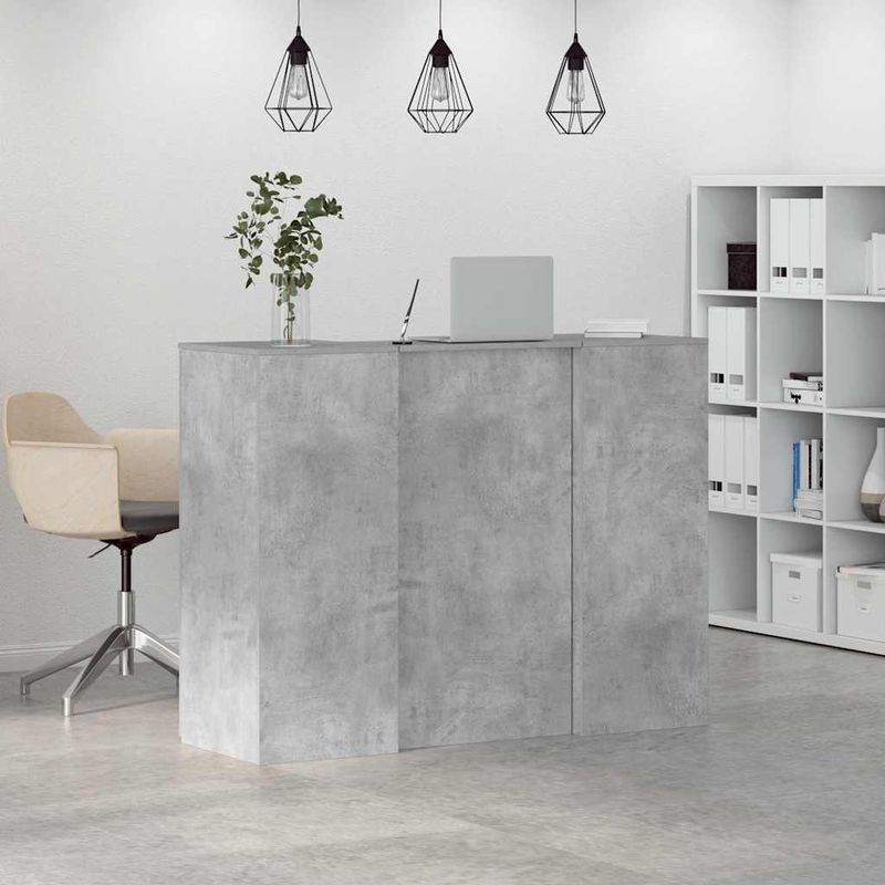 Casa si Gradina - Mobilier - Mese si birouri - Birouri - Birou de receptie Gri beton 135x50x103,5 cm Lemn prelucrat - Infinity.ro