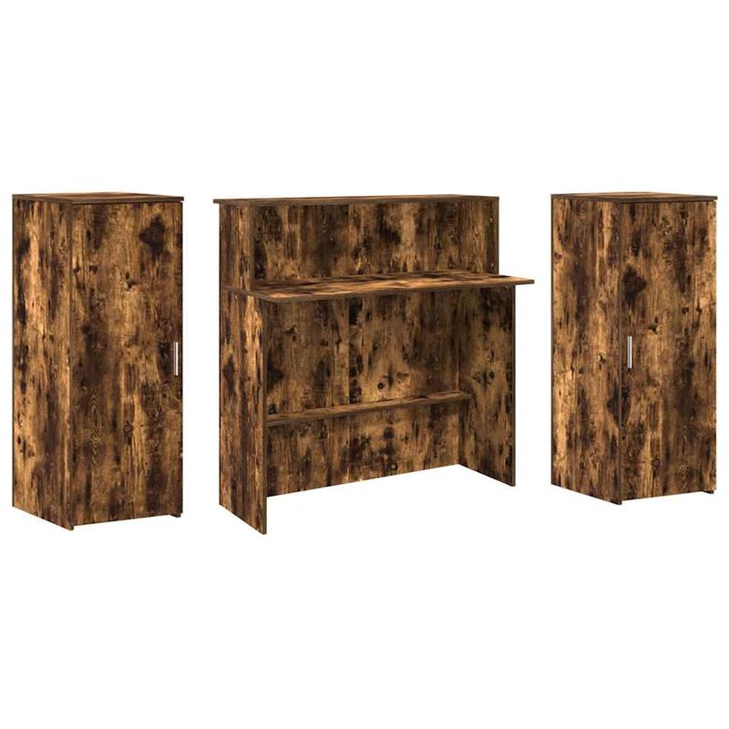 Casa si Gradina - Mobilier - Mese si birouri - Birouri - Birou de receptie stejar afumat 180x50x103,5 cm lemn prelucrat - Infinity.ro