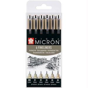 Set de Carioci Talens Sakura Pigma Micron Fineliner Negru