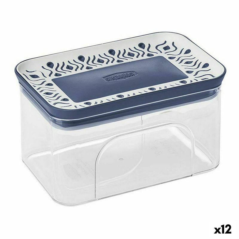 Casa si Gradina - Bucatarie si vesela - Organizare si depozitare bucatarie - Borcane si capace - Staniu Stefanplast Ermetic 10,3 x 8 x 15,5 cm Albastru Plastic 700 ml (12 Unitati) - Infinity.ro