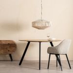 Casa si Gradina - Mobilier - Mese si birouri - Mese bucatarie si dining - Masa de Sufragerie 130 x 130 x 77 cm Natural Negru Lemn Fier - Infinity.ro