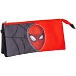 Carti si Birotica - Rechizite - Penare - Penar triplu Spider-Man Rosu Negru 22,5 x 2 x 11,5 cm - Infinity.ro