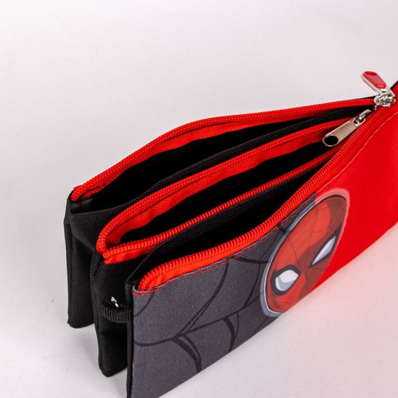 Carti si Birotica - Rechizite - Penare - Penar triplu Spider-Man Rosu Negru 22,5 x 2 x 11,5 cm - Infinity.ro