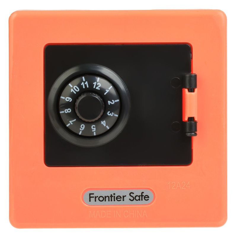 Carti si Birotica - Birotica - Accesorii de birou - Pusculite - Pusculita plastic, frontier safe, forma seif, culoare somon, dimensiuni 9 x 6 x 9cm - Infinity.ro