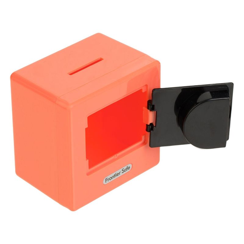 Carti si Birotica - Birotica - Accesorii de birou - Pusculite - Pusculita plastic, frontier safe, forma seif, culoare somon, dimensiuni 9 x 6 x 9cm - Infinity.ro