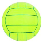Jucarii, Copii si Bebe - Jucarii si jocuri - Jucarii de exterior - Saltele si mingi pentru plaja - Minge volei plaja, model fluorescent, culoare galbena, dungi bleu, diametru 23 cm - Infinity.ro