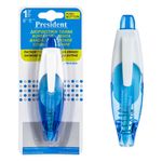Carti si Birotica/Birotica/Instrumente de scris/Radiere si corectoare - Banda corectoare, president, pix cu buton, culoare bleu, 6m x 5mm - Infinity.ro