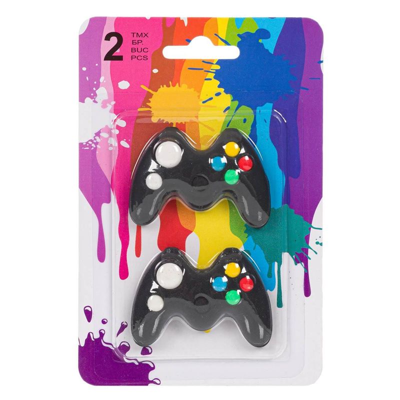 Carti si Birotica - Birotica - Instrumente de scris - Radiere si corectoare - Radiera 3d, model joystick, set 2 bucati, multicolor, 6 x 4cm - Infinity.ro
