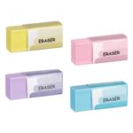 Carti si Birotica - Birotica - Instrumente de scris - Radiere si corectoare - Radiera simple, set 4 bucati, multicolor, pastel - Infinity.ro