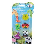 Carti si Birotica - Birotica - Instrumente de scris - Radiere si corectoare - Set radiere animale, 6 bucati, multicolor, forma diverse animale - Infinity.ro