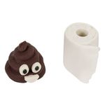 Carti si Birotica - Birotica - Instrumente de scris - Radiere si corectoare - Radiera set 2 buc, model 3d poop si hartie igienica, 3d, alb/maro - Infinity.ro