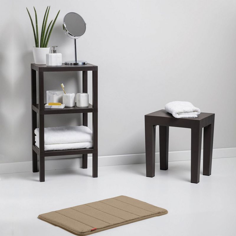 Casa si Gradina - Mobilier - Biblioteci si rafturi - Etajere - Etajera plastic, 3 rafturi, negru, efect de lemn, 38 x 29 x 73.5 cm - Infinity.ro