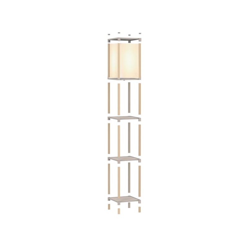 Casa si Gradina - Mobilier - Biblioteci si rafturi - Etajere - Lampa etajera cu rafturi, lemn, 133cm, alb cald - Infinity.ro