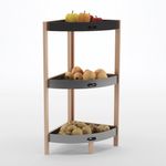 Casa si Gradina - Mobilier - Biblioteci si rafturi - Etajere - Etajera organizatoare, 3 niveluri, dimensiuni 33 x 33 x 80cm, lemn si plastic, negru - Infinity.ro