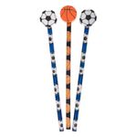 Carti si Birotica - Birotica - Instrumente de scris - Creioane - Set creioane cu radiera, 3 bucati, multicolor, model fotbal si baschet - Infinity.ro