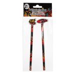 Carti si Birotica - Birotica - Instrumente de scris - Creioane - Set creioane fancy, model masina si flacara, 2 bucati, culoare rosu-negru, cu radiera - Infinity.ro