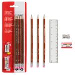 Carti si Birotica - Birotica - Instrumente de scris - Creioane - Set schite scolare, multicolor, 11 piese, include creioane cu radiera, rigla 15 cm, ascutitoare - Infinity.ro