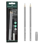 Carti si Birotica - Birotica - Instrumente de scris - Creioane - Set creioane grafit faber castell, 2b, ergonomice cu radiera topper, gri, 3 bucati - Infinity.ro