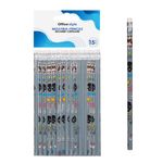 Carti si Birotica - Birotica - Instrumente de scris - Creioane - Creioane set 15 bucati, gri, cu radiera, model gaming - Infinity.ro