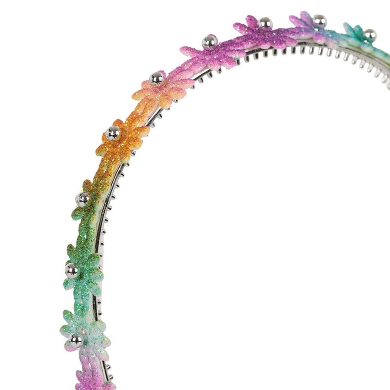 Fashion, accesorii si bijuterii - Copii - Accesorii copii - Accesorii pentru par copii - Bentita par, model flori, multicolor, pentru copii, glitter - Infinity.ro