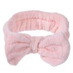 Fashion, accesorii si bijuterii - Copii - Accesorii copii - Accesorii pentru par copii - Bentita par, furry, model cu funda, roz nude, 6 cm - Infinity.ro