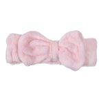 Fashion, accesorii si bijuterii - Copii - Accesorii copii - Accesorii pentru par copii - Bentita par, furry, model cu funda, roz nude, 6 cm - Infinity.ro