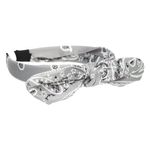 Fashion, accesorii si bijuterii - Copii - Accesorii copii - Accesorii pentru par copii - Bentita par fete, model paisley, culoare gri, cu funda - Infinity.ro