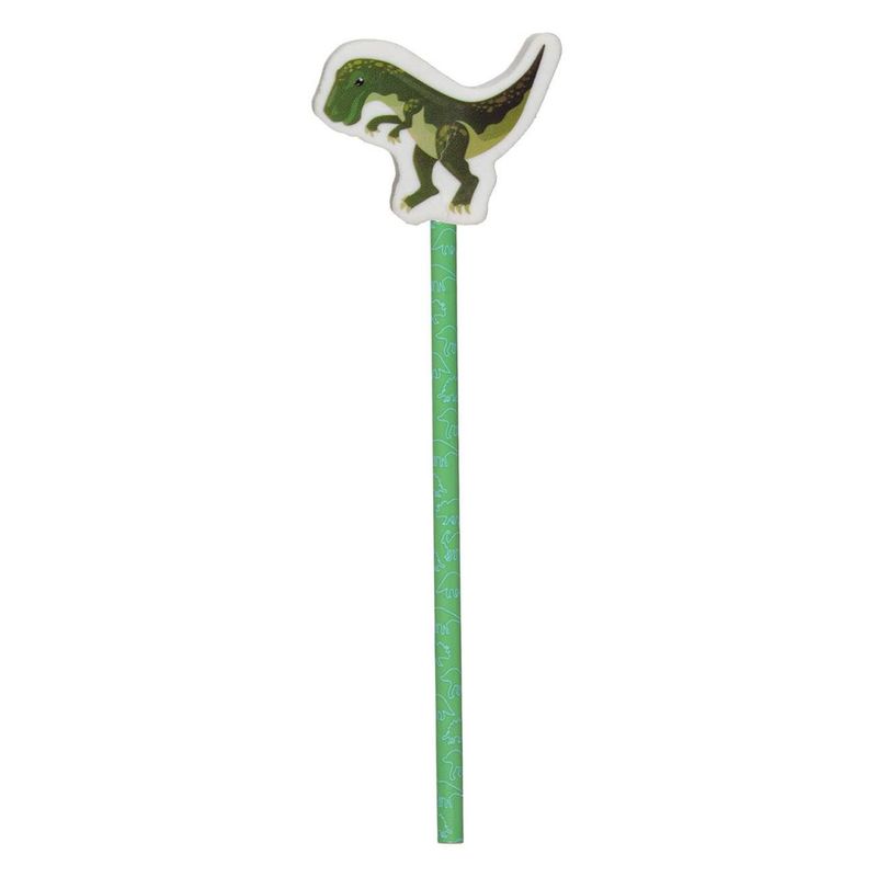 Carti si Birotica - Birotica - Instrumente de scris - Creioane - Set creioane cu radiera dinozauri, 3 bucati, verde - Infinity.ro