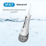 Ingrijire personala si Cosmetice - Igiena dentara - Irigatoare bucale - Irigator oral YARCO, Presiune reglabila (DIY) 30-140psi, Jet 1800 pulsatii/min, Baterie durabila, Rezervor 300ml detasabil, 5 capete+geanta, Alb - Infinity.ro