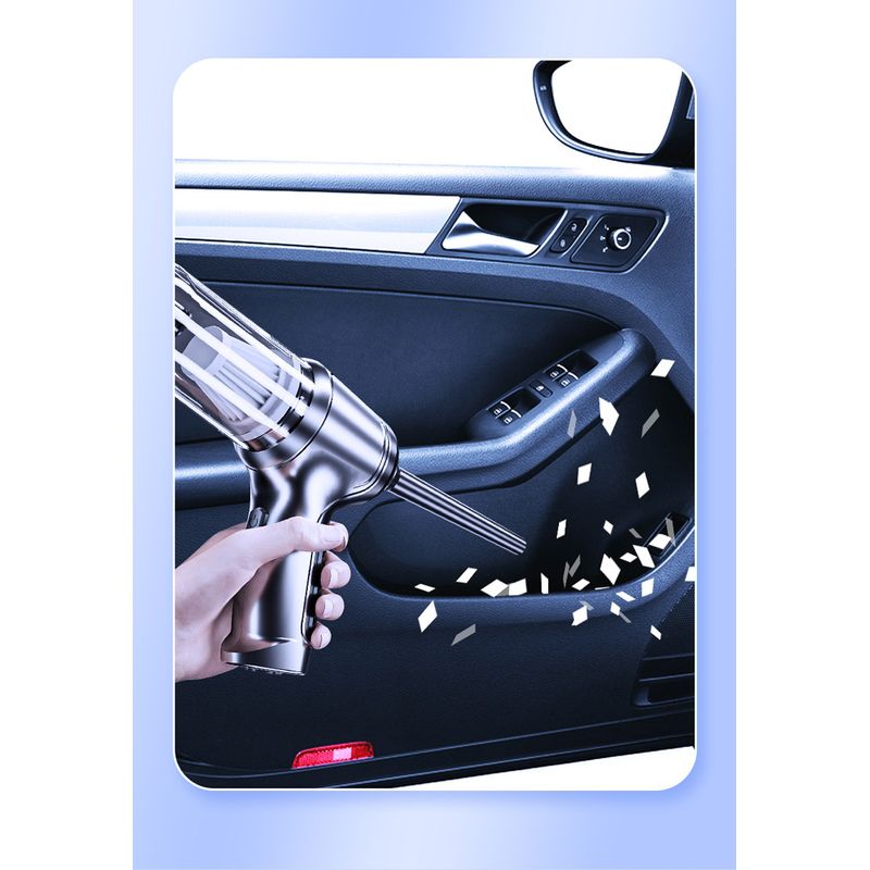 Auto si Moto - Electrice auto - Alte accesorii electrice auto - Aspirator portabil YARCO cu borseta si 4 filtre, 3 in 1, 2 viteze (Normal/Turbo), 5 accesorii, Senzor On/Off, Silver, Casa/Auto/Office, Argintiu - Infinity.ro