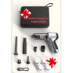 Auto si Moto - Electrice auto - Alte accesorii electrice auto - Aspirator portabil YARCO cu borseta si 4 filtre, 3 in 1, 2 viteze (Normal/Turbo), 5 accesorii, Senzor On/Off, Silver, Casa/Auto/Office, Argintiu - Infinity.ro