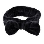 Fashion, accesorii si bijuterii - Femei - Accesorii femei - Accesorii pentru par femei - Bentita machiaj, furry, funda mare, culoare negru - Infinity.ro