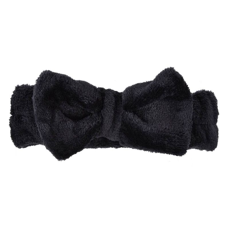 Fashion, accesorii si bijuterii - Femei - Accesorii femei - Accesorii pentru par femei - Bentita machiaj, furry, funda mare, culoare negru - Infinity.ro