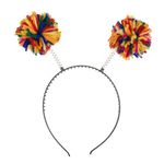 Fashion, accesorii si bijuterii - Copii - Accesorii copii - Accesorii pentru par copii - Bentita deghizare halloween, model antene, pompon multicolor, inaltime 9cm - Infinity.ro