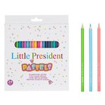 Carti si Birotica - Birotica - Instrumente de scris - Creioane - Set creioane colorate, little president, subtiri, 24 bucati, culori multicolor, pastel - Infinity.ro