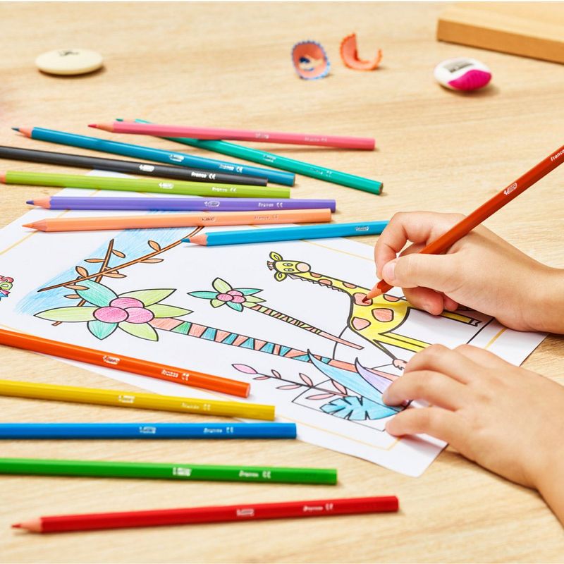 Carti si Birotica - Birotica - Instrumente de scris - Creioane - Set creioane colorate bic, 12 bucati, varf subtire, multicolor - Infinity.ro