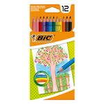 Carti si Birotica - Birotica - Instrumente de scris - Creioane - Set creioane colorate bic, 12 bucati, varf subtire, multicolor - Infinity.ro
