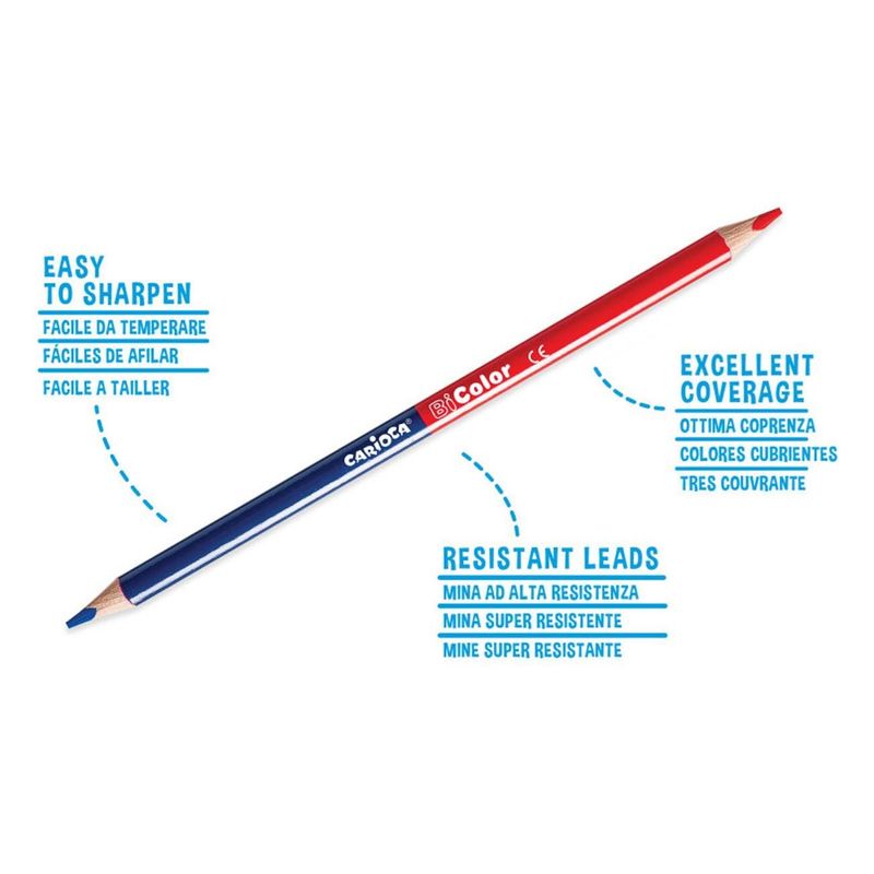 Carti si Birotica - Birotica - Instrumente de scris - Creioane - Set creioane colorate carioca, bicolor, 12 bucati, multicolor, corp triunghiular, grosime mina 3.3mm - Infinity.ro