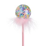 Carti si Birotica - Birotica - Instrumente de scris - Creioane - Creion 3d, topper bila cu pene, roz, 23cm - Infinity.ro