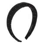 Fashion, accesorii si bijuterii - Femei - Accesorii femei - Accesorii pentru par femei - Bentita par, puffy, strasuri albe, negru - Infinity.ro