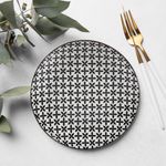 Casa si Gradina - Bucatarie si vesela - Vesela si tacamuri - Farfurii si boluri - Farfurie intinsa, portelan, model flori, alb/negru, 19cm - Infinity.ro