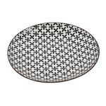 Casa si Gradina - Bucatarie si vesela - Vesela si tacamuri - Farfurii si boluri - Farfurie intinsa, portelan, model flori, alb/negru, 19cm - Infinity.ro