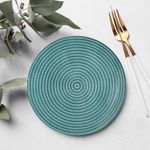 Casa si Gradina - Bucatarie si vesela - Vesela si tacamuri - Farfurii si boluri - Farfurie portelan, model spiralat, verde marin, 19 cm - Infinity.ro