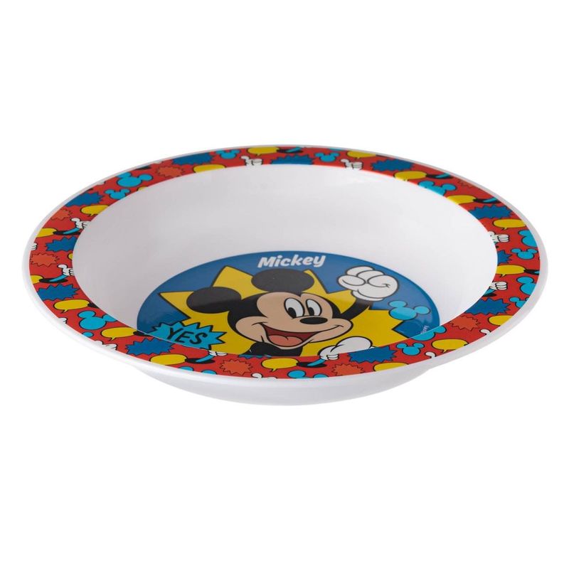 Casa si Gradina - Bucatarie si vesela - Vesela si tacamuri - Farfurii si boluri - Farfurie adanca plastic, mickey, 20 cm, alb-multicolor - Infinity.ro