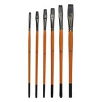 Carti si Birotica - Rechizite - Pictura si desen - Pensule si accesorii pictura - Set pensule pictura, model necunoscut, maner lemn, varf nylon, culoare maro-negru, 6 bucati - Infinity.ro