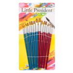 Carti si Birotica - Rechizite - Pictura si desen - Pensule si accesorii pictura - Set pensule pictura, little president, varf plat, 16 bucati, multicolor - Infinity.ro