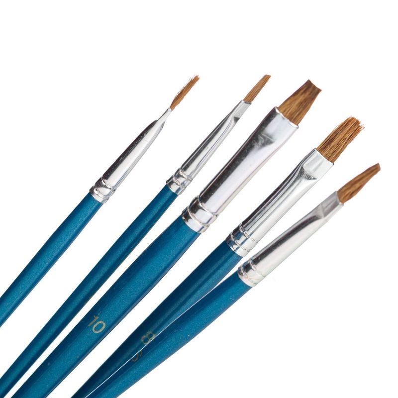 Carti si Birotica - Rechizite - Pictura si desen - Pensule si accesorii pictura - Set pensule pictura, little president, 5 bucati, varf plat, multicolor, marime nr. 2, nr. 4, nr. 6, nr. 8, nr. 10 - Infinity.ro