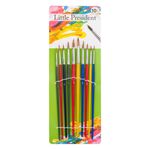 Carti si Birotica - Rechizite - Pictura si desen - Pensule si accesorii pictura - Set pensule pictura, little president, varf rotund, 10 bucati, multicolor - Infinity.ro