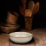 Casa si Gradina - Bucatarie si vesela - Vesela si tacamuri - Farfurii si boluri - Farfurie adanca ceramica, nordic style, diametru 20cm, bej - Infinity.ro