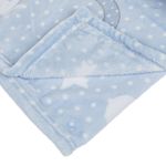 Casa si Gradina - Textile si covoare - Pături și cuverturi - Paturici copii - Patura bebe, model ursulet, culoare ciel, dimensiuni 90x 80cm, material poliester - Infinity.ro